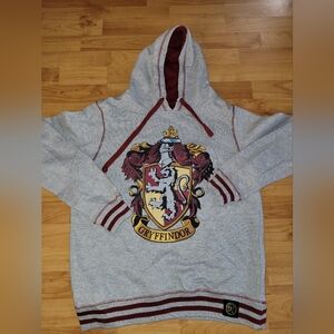 Gryffindor Crest Unisex Hoodie - Gray and Maroon, Large